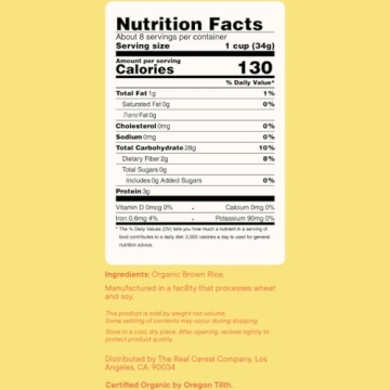 Organic Brown Rice Crisps Cereal Zero Sugar Gluten-free