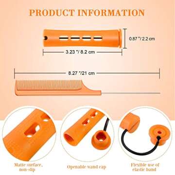WILLBOND 36 Pieces Cold Wave Rod Hair Perm Rods Hair Rollers Perming Curlers with Steel Rat Tail Com...