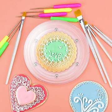 Dxhycc Cookie Decorating Kit - Turntable & Tools