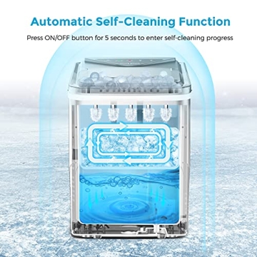 Portable Self-Cleaning Ice Maker, 9 Ice Cubes in 6 Mins