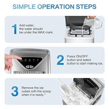 Portable Self-Cleaning Ice Maker, 9 Ice Cubes in 6 Mins