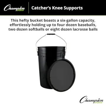 Champion Sports 6 Gallon Ball Bucket with Padded Lid - Durable and Practical