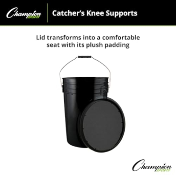 Champion Sports 6 Gallon Ball Bucket with Padded Lid - Durable and Practical