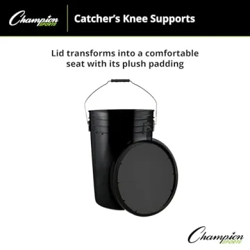Champion Sports 6 Gallon Ball Bucket with Padded Lid - Durable and Practical