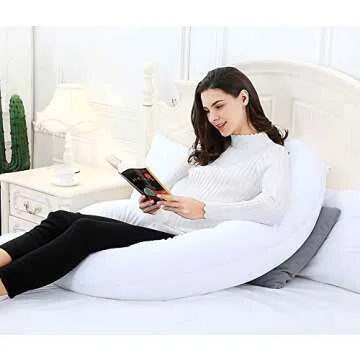 Marine Moon Pregnancy Pillow C Shaped, Pregnancy Body Pillow and Maternity Pillow for Sleeping with 100% Cotton Cover
