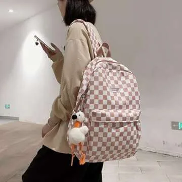 Stylish MININAI Y2K Aesthetic Checkered Backpack