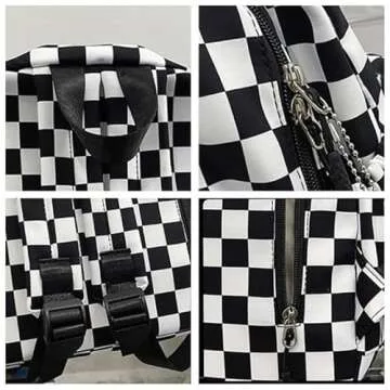 Stylish MININAI Y2K Aesthetic Checkered Backpack