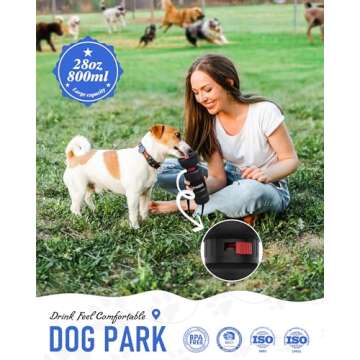 Lesotc Dog Water Bottle, Portable Dog Water Dispenser, Leak Proof Dog Travel Water Bottle, Squeeze P...