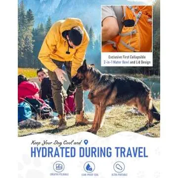 Lesotc Dog Water Bottle, Portable Dog Water Dispenser, Leak Proof Dog Travel Water Bottle, Squeeze Pet Water Bottle for Walking On The Go, Dog Hiking Accessories for Outdoor, Hiking, Travel