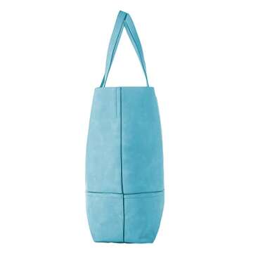 Oversized suede Taylor Tote in Sky Blue