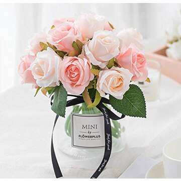 Jasion Artificial Roses Flowers 12 Heads Arrangement Silk Bouquet for Home Office Parties Bridal and...