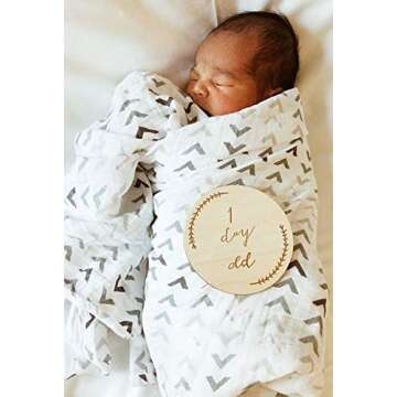 Eco-Friendly Wood Baby Milestone Cards Set of 14