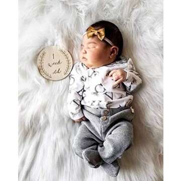 Eco-Friendly Wood Baby Milestone Cards Set of 14