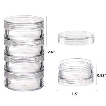 5 Set (20 Pieces) Stackable Cosmetic Containers with Screw Lids and Labels，10 Grams Clear Plastic ...