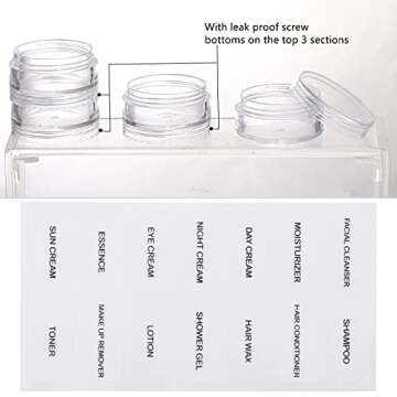 5 Set (20 Pieces) Stackable Cosmetic Containers with Screw Lids and Labels，10 Grams Clear Plastic Empty Jars Small Makeup Sample Containers for Beauty Products