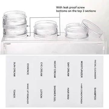 5 Set (20 Pieces) Stackable Cosmetic Containers with Screw Lids and Labels，10 Grams Clear Plastic Empty Jars Small Makeup Sample Containers for Beauty Products