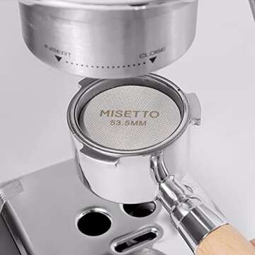 53.5mm Espresso Puck Screen, 100μm 1.7mm Thickness, MISETTO S/S Stainless Steel Reusable Professional Barista Portafilter Coffee Filter Mesh Plate for 53.5mm & 54mm Espresso Portafilter Filter Basket