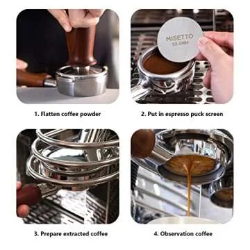 53.5mm Espresso Puck Screen, 100μm 1.7mm Thickness, MISETTO S/S Stainless Steel Reusable Professional Barista Portafilter Coffee Filter Mesh Plate for 53.5mm & 54mm Espresso Portafilter Filter Basket