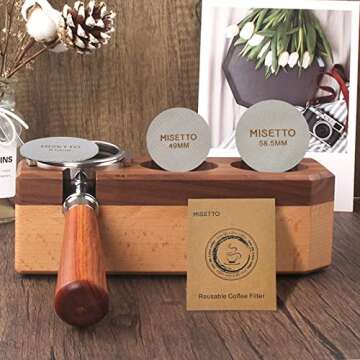 53.5mm Espresso Puck Screen, 100μm 1.7mm Thickness, MISETTO S/S Stainless Steel Reusable Professional Barista Portafilter Coffee Filter Mesh Plate for 53.5mm & 54mm Espresso Portafilter Filter Basket