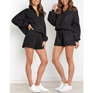 Stylish MEROKEETY Women's Pajamas Lounge Set for Comfort