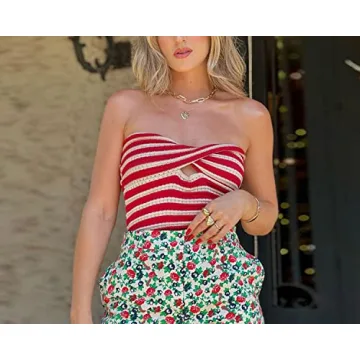 Chic MISSACTIVER Crisscross Knitted Crop Top