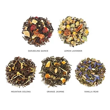 Tea Forte Single Steeps Loose Leaf Lotus Tea Sampler, Assorted Variety Tea Box, Serve Pouches,15 Count (Pack of 1)