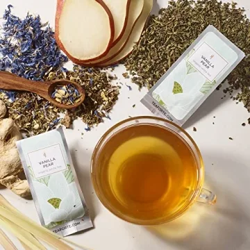 Tea Forte Single Steeps Loose Leaf Lotus Tea Sampler, Assorted Variety Tea Box, Serve Pouches,15 Count (Pack of 1)