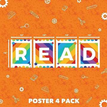 Sproutbrite Classroom Decorations - Reading Poster for Teachers - Bulletin Board and Wall Decor for Pre School, Elementary and Middle School