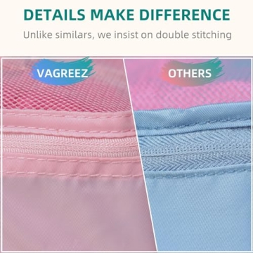 VAGREEZ Pink Travel Packing Cubes Set with Toiletry Bag