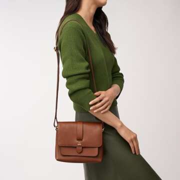 Fossil Kinley Leather Small Crossbody Purse Handbag