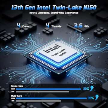 15.6" FHD IPS Student-Laptop Computer - 16GB RAM 1TB SSD, 4 Cores 13th Gen Intel N150(Beat to i3-111...