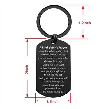 ENGZHI Firefighters Prayer Keychain - God Give Me Strength To Save A Life - Firefighter Keychains Gi...