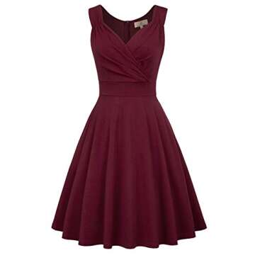 GRACE KARIN Women's A-line Cocktail Dress Flared Party Dress Size XL Dark Wine