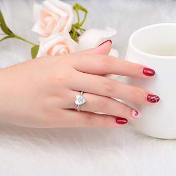 925 Sterling Silver Love Heart Urn Ring for pet Dog Cat's Ashes Keepsake Memorial Tiny Jewelry Forev...