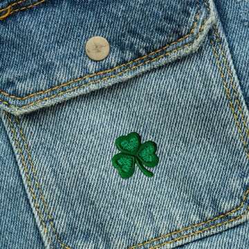 Laughing Lizards Small Shamrock Patches (10-Pack) Three Leaf Clover St. Patrick's Day Iron On Appliques for Clothing, Uniforms, Hats, Backpacks, Jackets, Pants, Accessories, Etc