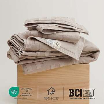 Double Stitch by Bedsure Quilt Comforter Set - Cotton Quilt King with Shams, BCI-Certified Luxury Be...