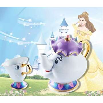 ZHSGV Cartoon Beauty and The Beast Tea Set for Enthusiasts