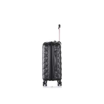 Rockland Melbourne Hardside Expandable Spinner Wheel Luggage, Quilt, Carry-On 20-Inch Black