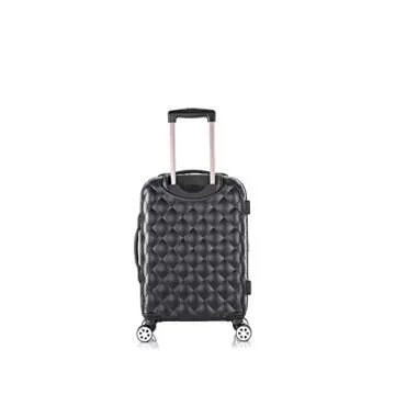 Rockland Melbourne Hardside Expandable Spinner Wheel Luggage, Quilt, Carry-On 20-Inch Black