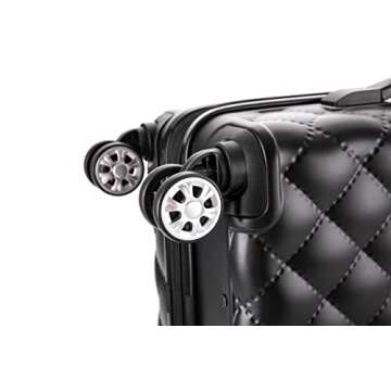 Rockland Melbourne Hardside Expandable Spinner Wheel Luggage, Quilt, Carry-On 20-Inch Black