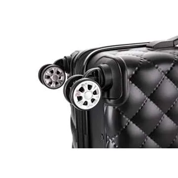 Rockland Melbourne Hardside Expandable Spinner Wheel Luggage, Quilt, Carry-On 20-Inch Black