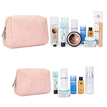 Vegan Leather Makeup Bag Set - Travel Organizer for Women