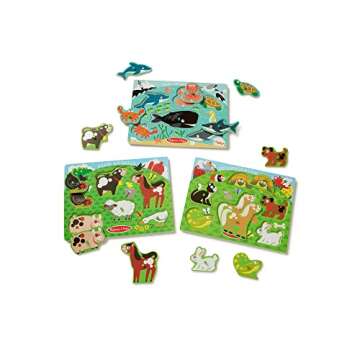 Melissa & Doug Peg Puzzles Set for Toddlers Ages 2+