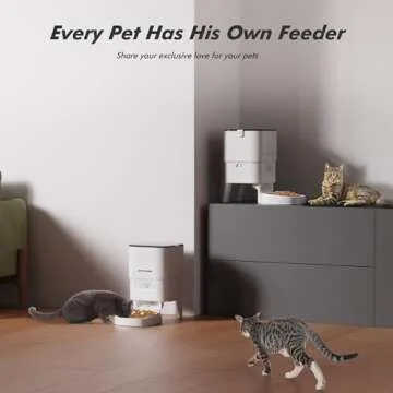 Automatic Cat Feeder - Nityers Timed Pet Feeder for Cats and Dogs with Dry Cat Food Dispenser, Dog and Cat Food Storage Container, Programmable Control 1-6 Meals Pet Day, 10s Voice, Safety Lock