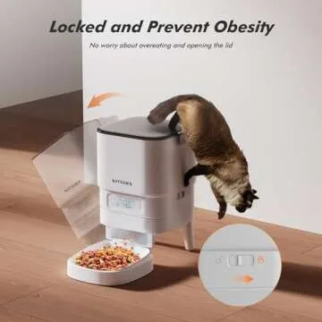 Automatic Cat Feeder - Nityers Timed Pet Feeder for Cats and Dogs with Dry Cat Food Dispenser, Dog and Cat Food Storage Container, Programmable Control 1-6 Meals Pet Day, 10s Voice, Safety Lock