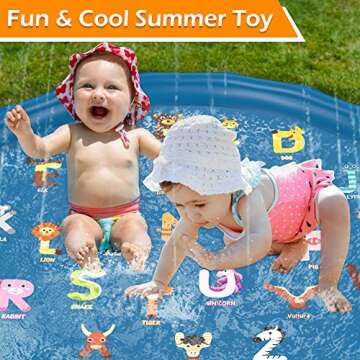 Jasonwell Splash Pad Sprinkler for Kids 60" Splash Play Mat Outdoor Water Toys Inflatable Splash Pad...