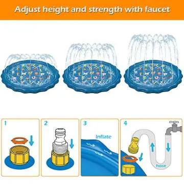 Jasonwell Splash Pad Sprinkler for Kids 60" Splash Play Mat Outdoor Water Toys Inflatable Splash Pad Baby Toddler Pool Boys Girls Children Outside Backyard Dog Sprinkler Pool for Age 1 2 3 4 5 6 7 8 9