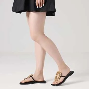 Atsroel Women’s Metal Pendant Summer Sandals