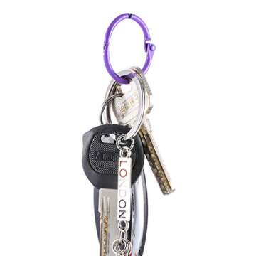 Boao 60 Counts Metal Loose-Leaf Rings Paper Leaf Binder Rings, Notebook Rings Keychains Keyrings (Pink, Green, Purple, Blue, Yellow, Orange, 1.2 Inch)