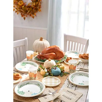 36-Count Stylish Paper Dessert Plates for Thanksgiving
